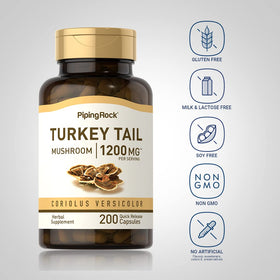 Piping Rock Turkey Tail Mushroom Capsules close-up of pills