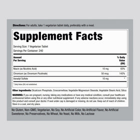 Piping Rock Vanadyl Sulfate 240 Tablets bottle side view