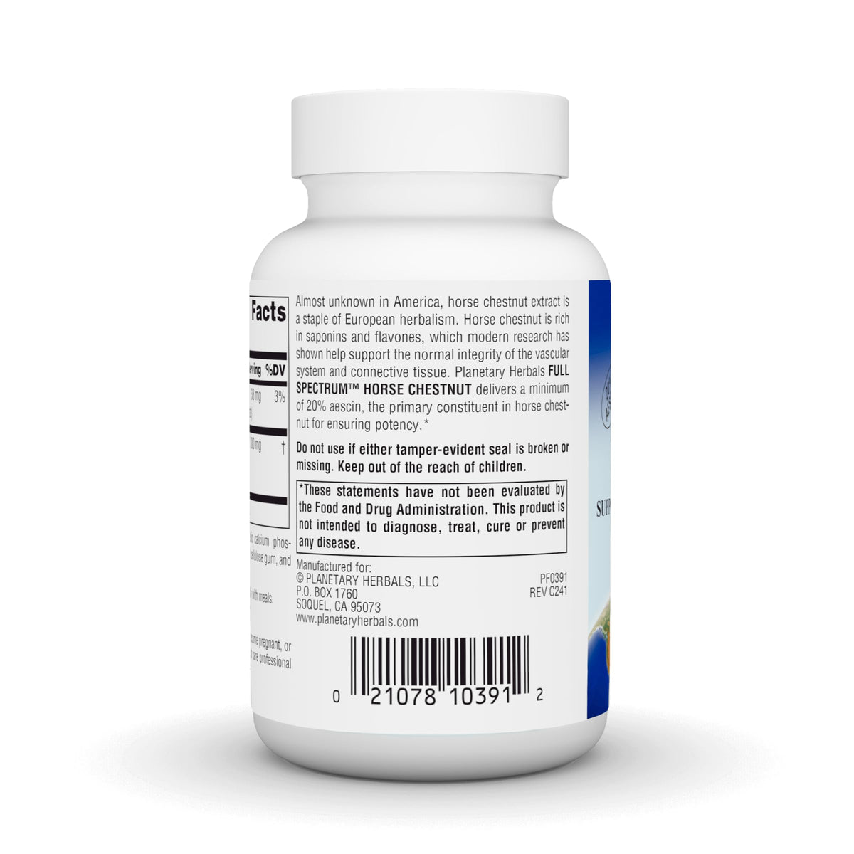 Planetary Herbals Full Spectrum Horse Chestnut 500 mg tablet close-up