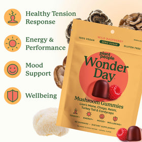 Plant People WonderDay Mushroom Gummies in resealable pouch