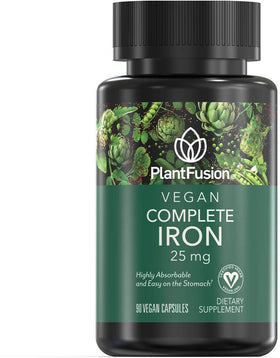 PlantFusion Vegan Iron Supplement 25mg Ferrochel front view