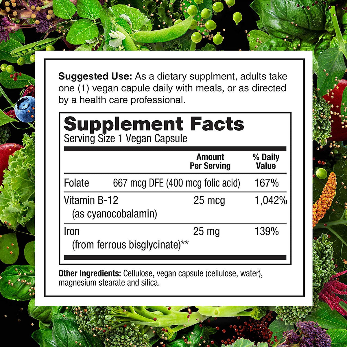 PlantFusion Vegan Iron Supplement ingredients list