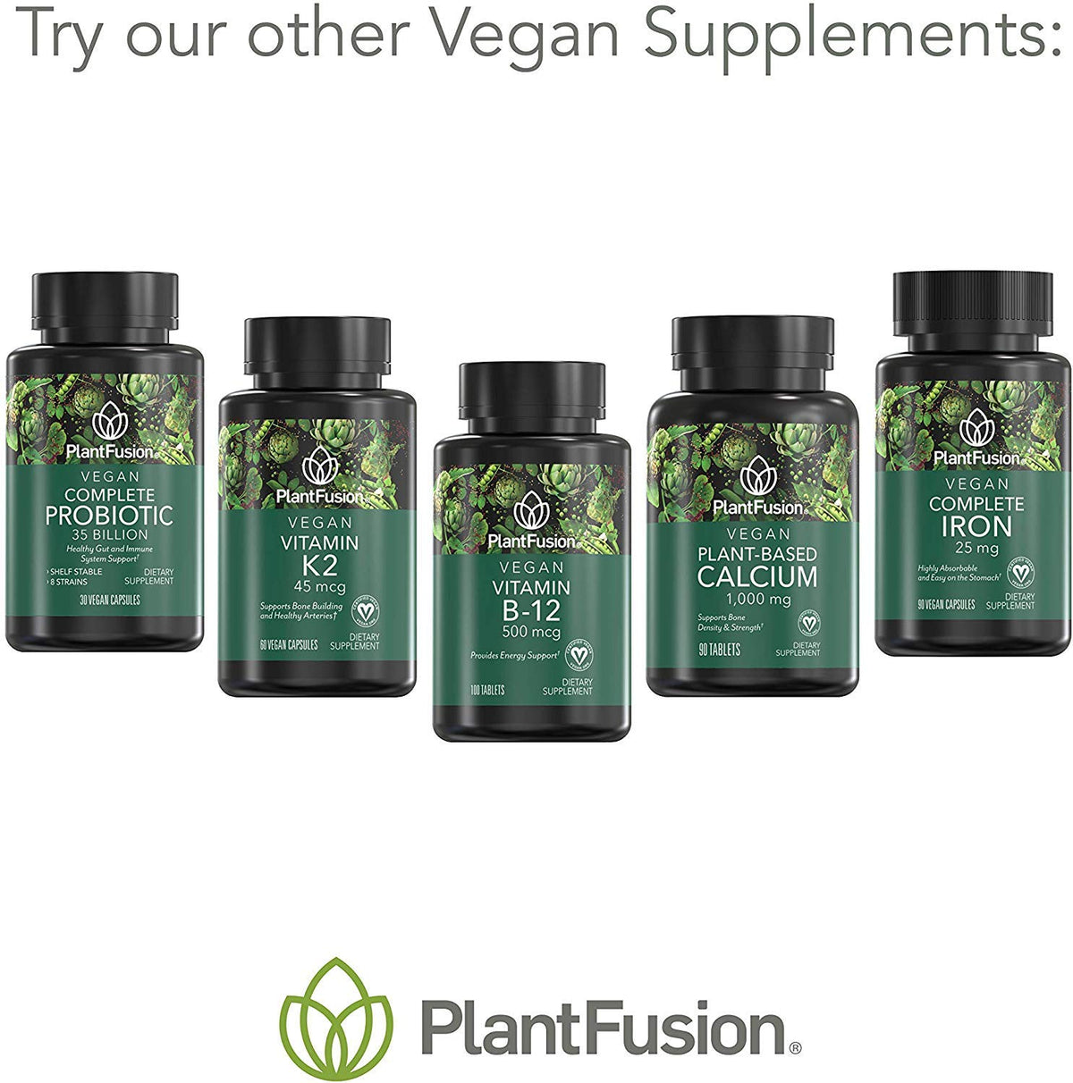 PlantFusion Vegan Iron Supplement on kitchen counter