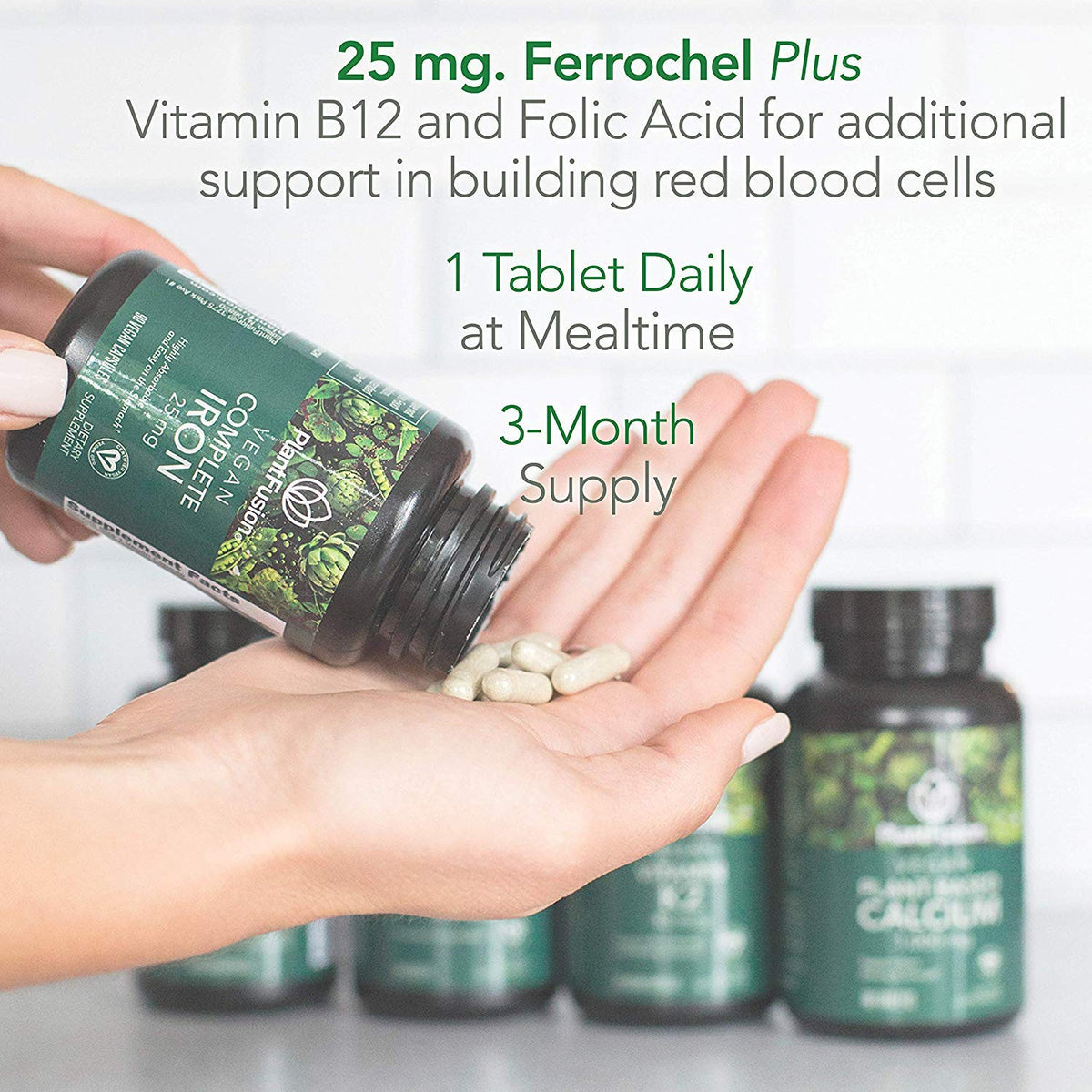 PlantFusion Vegan Iron Supplement packaging side view