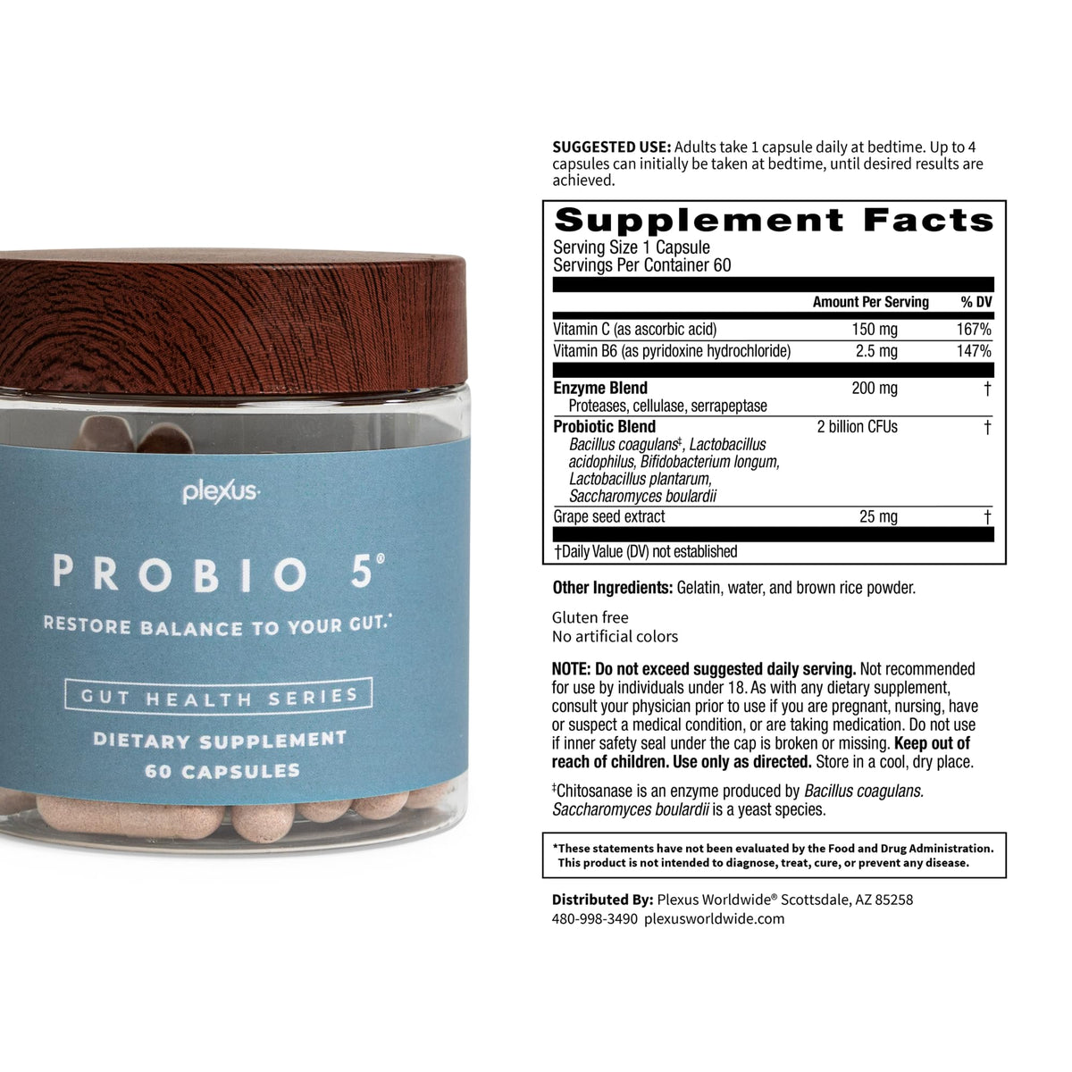 Plexus ProBio 5 capsules in a hand