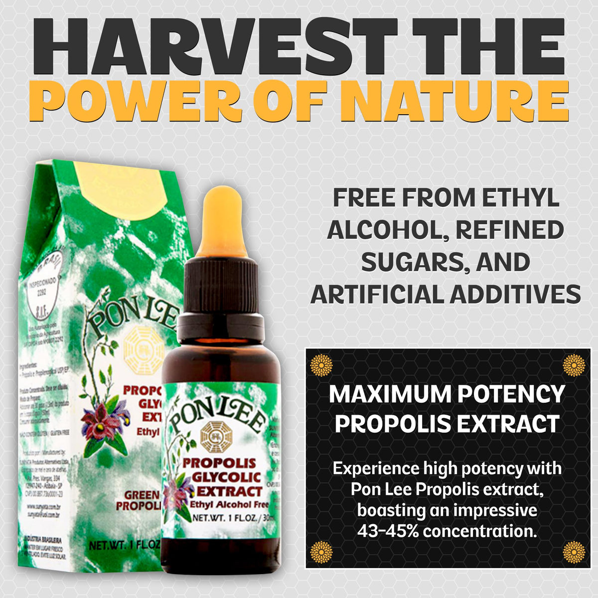 PONLEE Brazilian Green Bee Propolis Extract 30ML packaging
