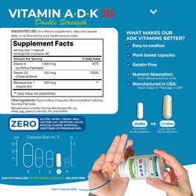 Power By Naturals ADK 10 Vitamin Supplement capsule on a spoon
