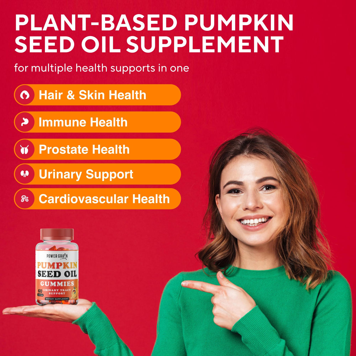 Power Grain Sugar-Free Pumpkin Seed Gummies close-up
