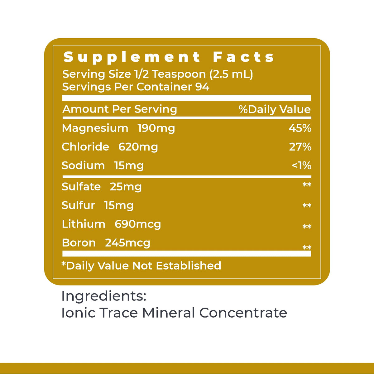 Premier Research Labs pH Minerals Trace Mineral Drops packaging details