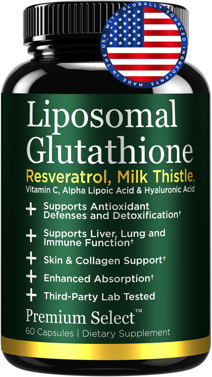 Premium Select Nutrition Liposomal Glutathione Capsules 60 Count front view