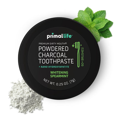 Primal Life Organics Dirty Mouth Toothpowder black spearmint front view