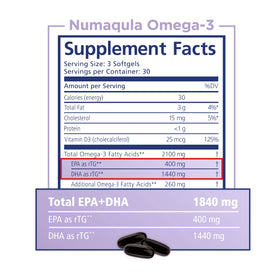 PRN Omega 3 Supplement softgels close-up