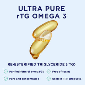 PRN Omega 3 Supplement softgels side view