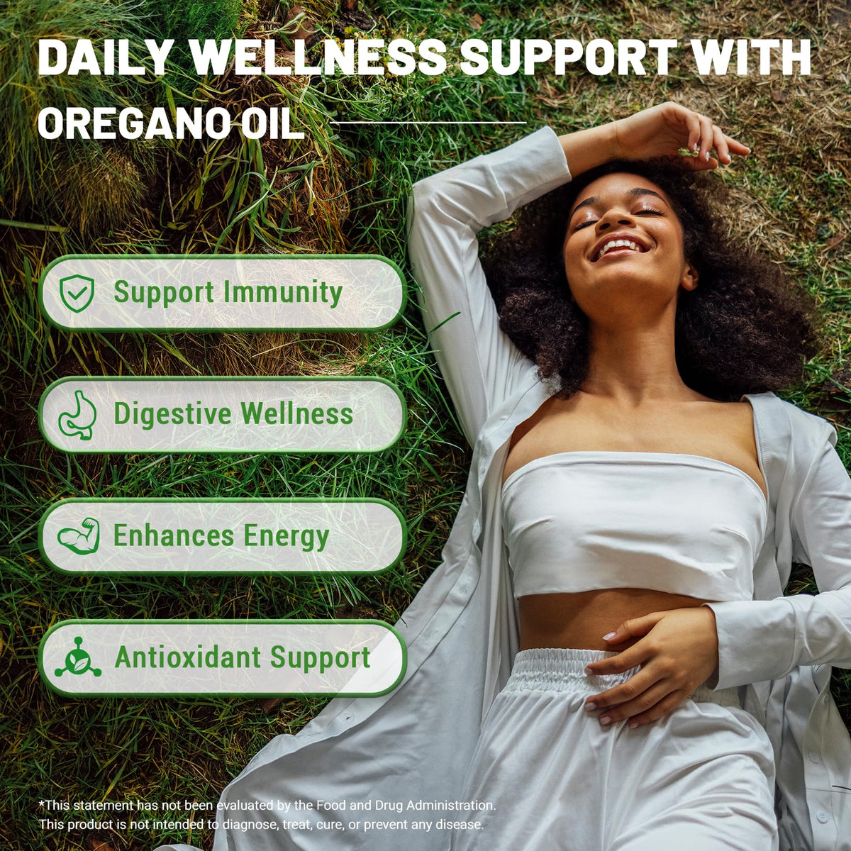 Puouoo 2 in 1 Oil of Oregano Capsules opened bottle with softgels