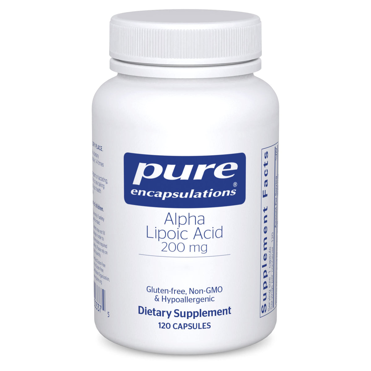 Pure Encapsulations Alpha Lipoic Acid 200 mg capsules front view