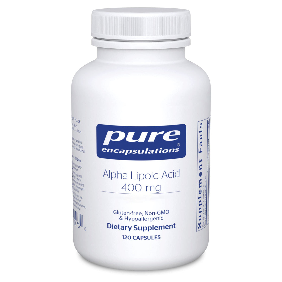 Pure Encapsulations Alpha Lipoic Acid 400 mg capsules front view