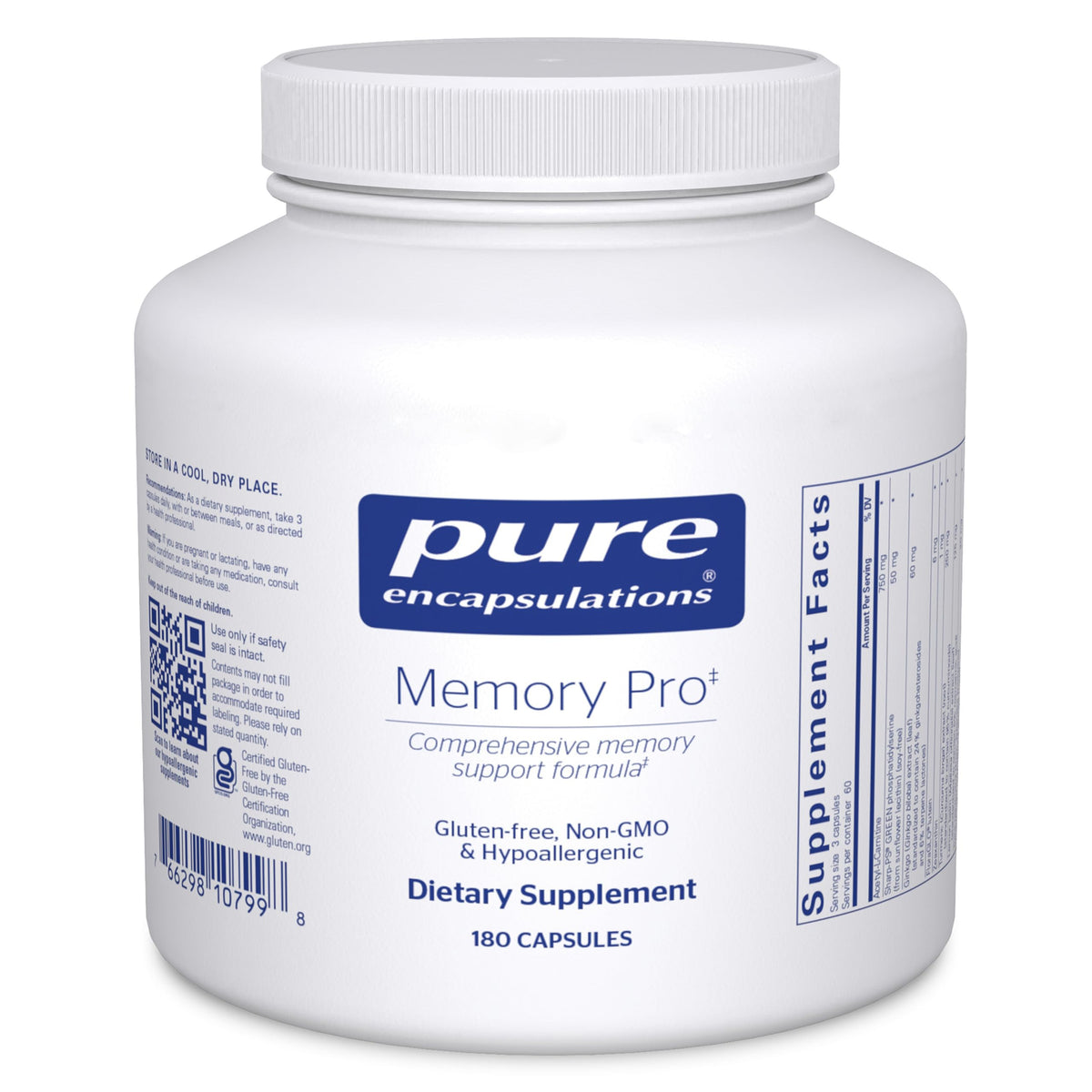 Pure Encapsulations Memory Pro 180 capsules front view