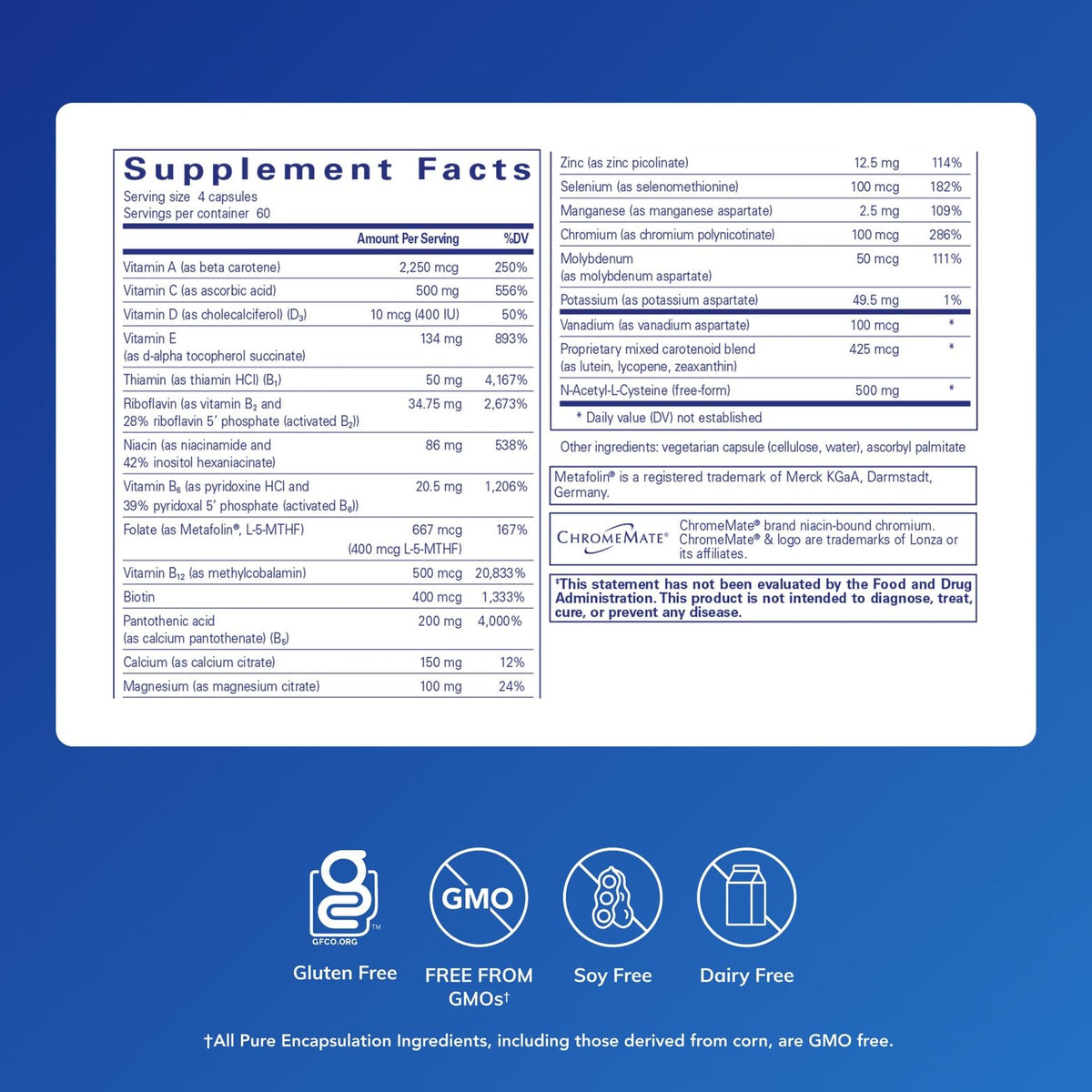 Pure Encapsulations Nutrient 950 with NAC bottle side view