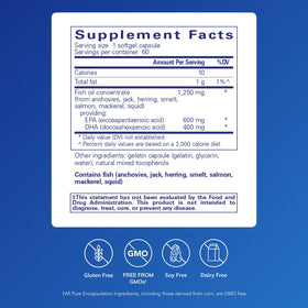 Pure Encapsulations O.N.E. Omega 1000 mg Fish Oil Softgel Capsules side view