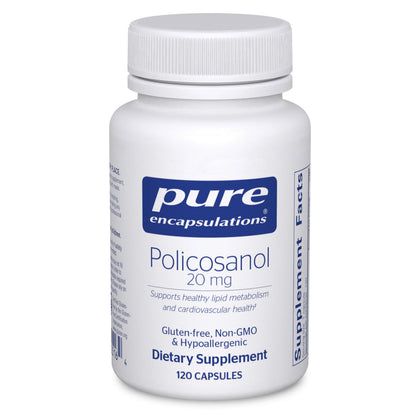 Pure Encapsulations Policosanol 20 mg 120 capsules front view