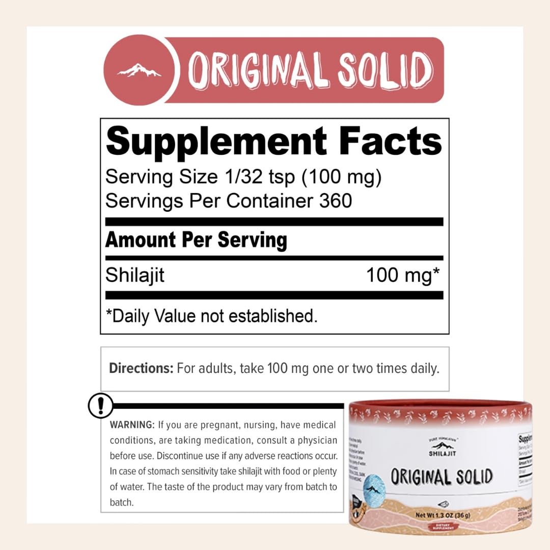 Pure Himalayan Shilajit Solid 36g packaging