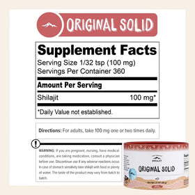 Pure Himalayan Shilajit Solid 36g packaging