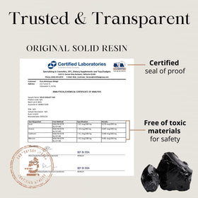 Pure Himalayan Shilajit Solid 36g with natural Himalayan background