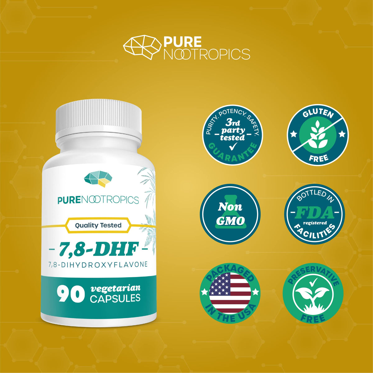Pure Nootropics 7,8-DHF 25 mg Capsules packaging