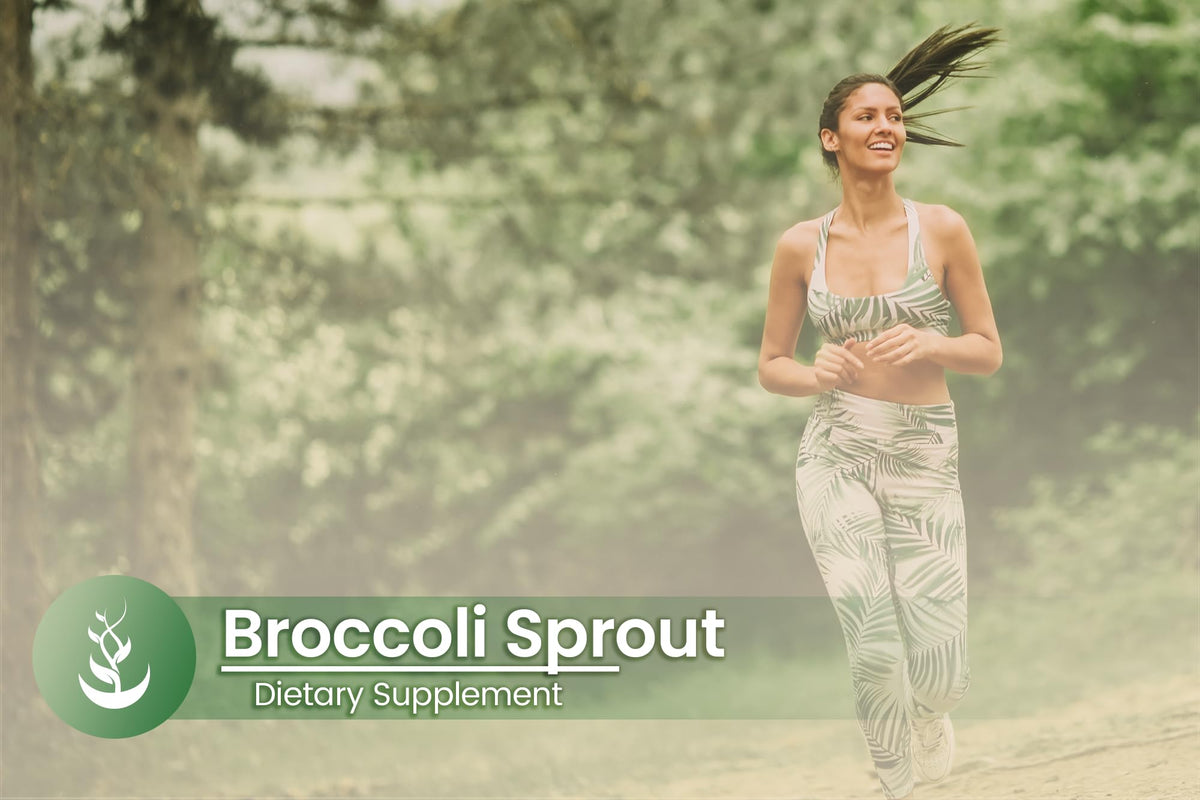 Pure Original Ingredients Broccoli Extract Capsules on a wooden table