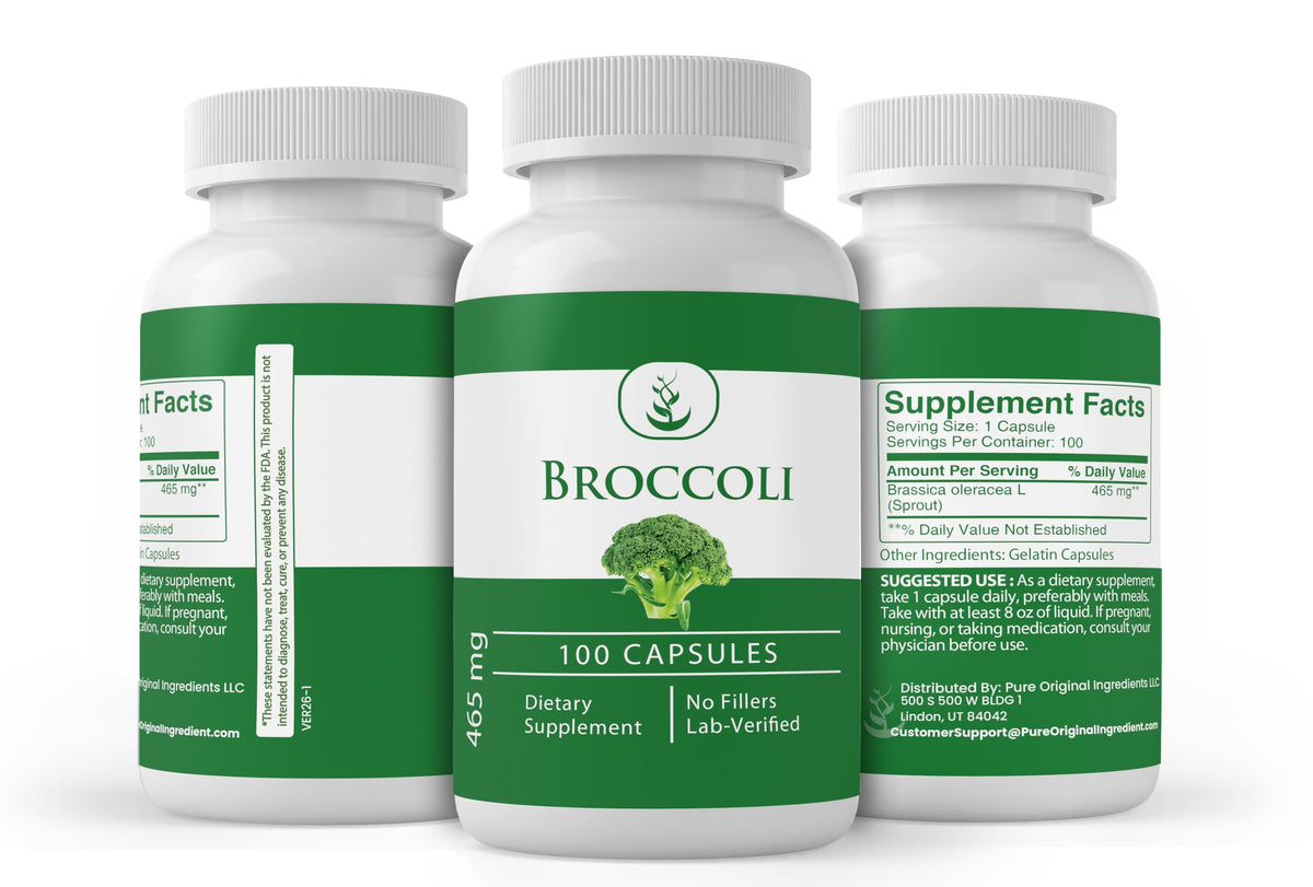 Pure Original Ingredients Broccoli Extract Capsules packaging