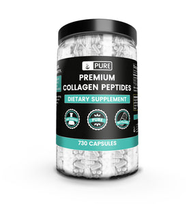PURE ORIGINAL INGREDIENTS Collagen Peptides 730 capsules front view