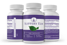 PURE ORIGINAL INGREDIENTS Slippery Elm Capsules close-up of capsules