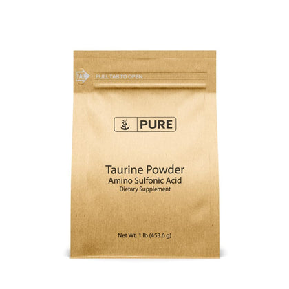 PURE ORIGINAL INGREDIENTS Taurine Powder 1 lb front view