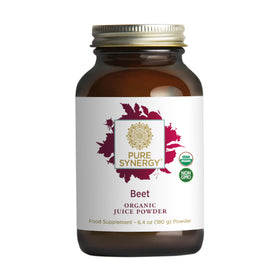 PURE SYNERGY Organic Beet Juice Powder 6.4 oz mixed in water