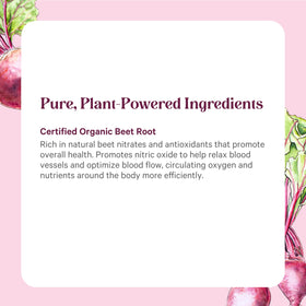 PURE SYNERGY Organic Beet Juice Powder 6.4 oz nutritional information