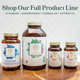 PURE SYNERGY SuperPure Grape Seed Extract on a wooden table