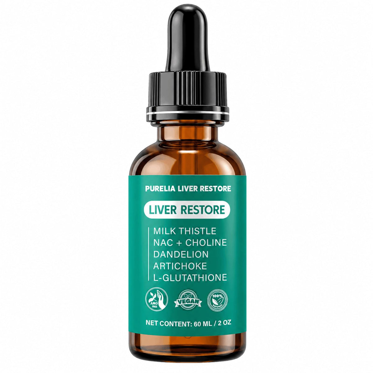 Purelia Liver Restore Drops 2 Fl Oz bottle front view