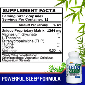 PureLife Supplements Eden Daily Sleep GABA Free capsules on a wooden table