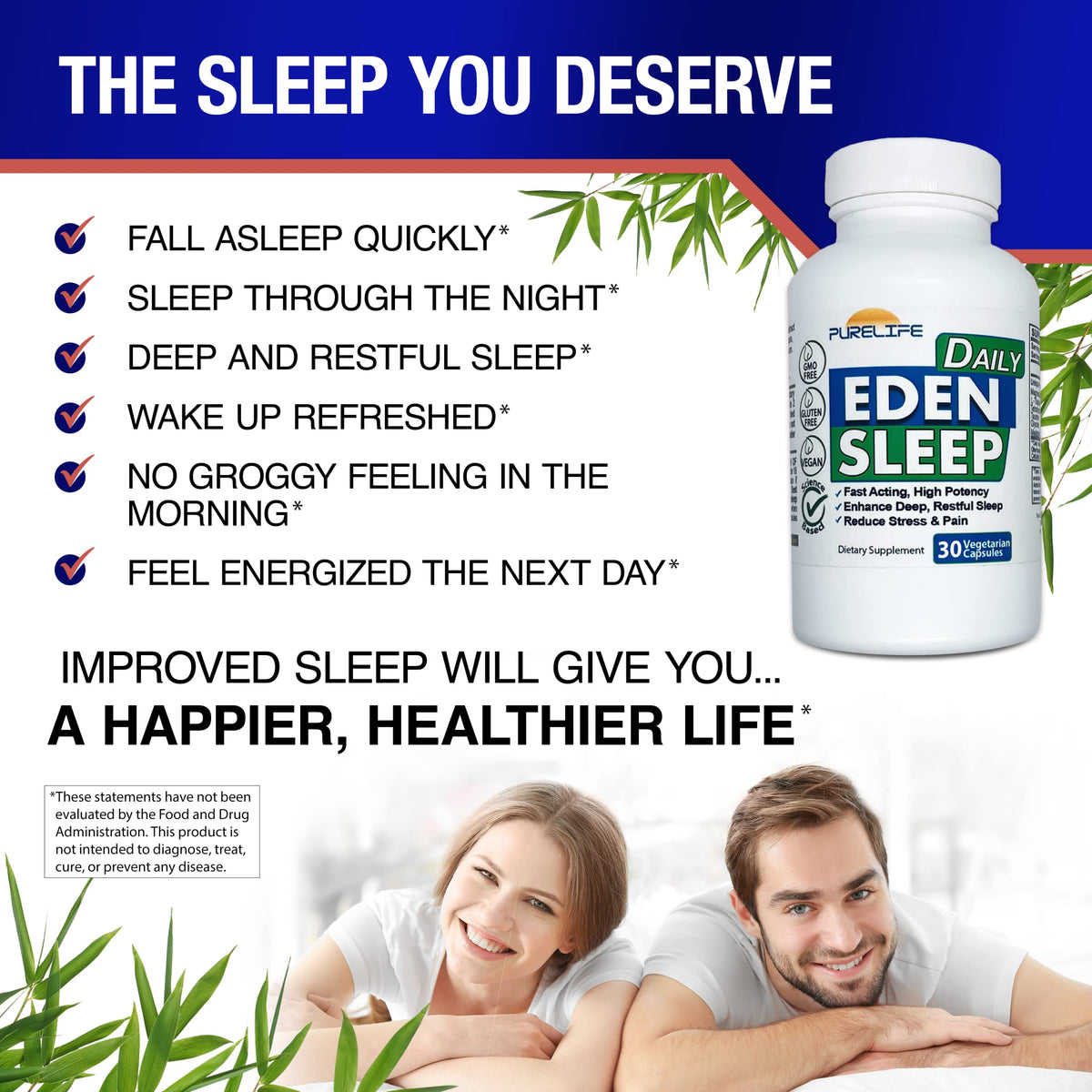PureLife Supplements Eden Daily Sleep GABA Free capsules packaging