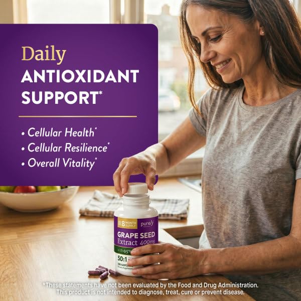 Purely Holistic Grape Seed Extract Capsules with measuring spoon