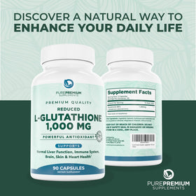 PurePremium Reduced Glutathione 1000mg supplement ingredients list