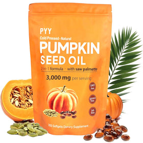 PYY Cold-Pressed Pumpkin Seed Oil & Saw Palmetto Softgels front view