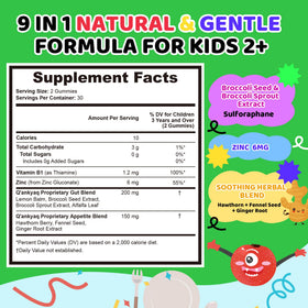 Q'ankyaq Gummies packaging with nutritional information