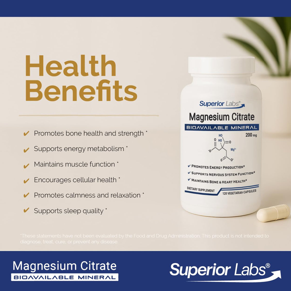 quality Labs Magnesium Citrate 200mg capsules close-up