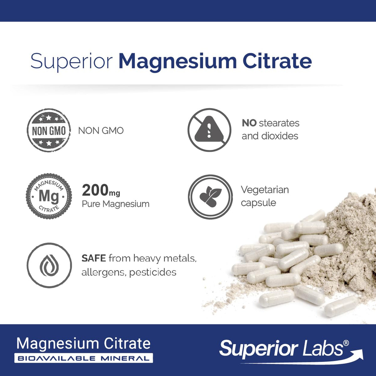 quality Labs Magnesium Citrate 200mg product dimensions