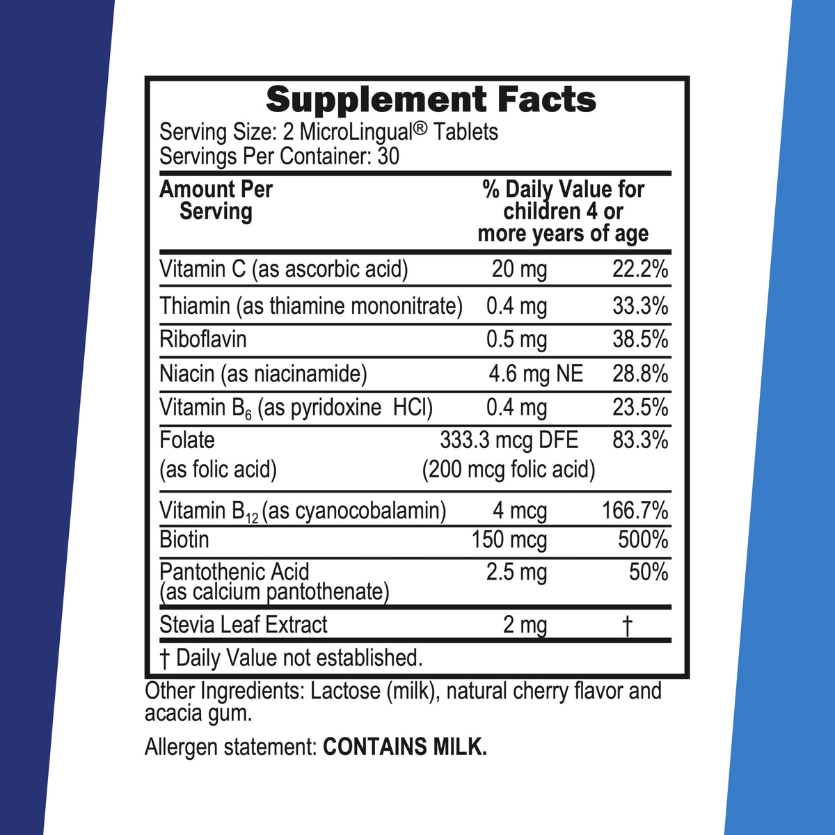quality Source Children's B Complex packaging side view