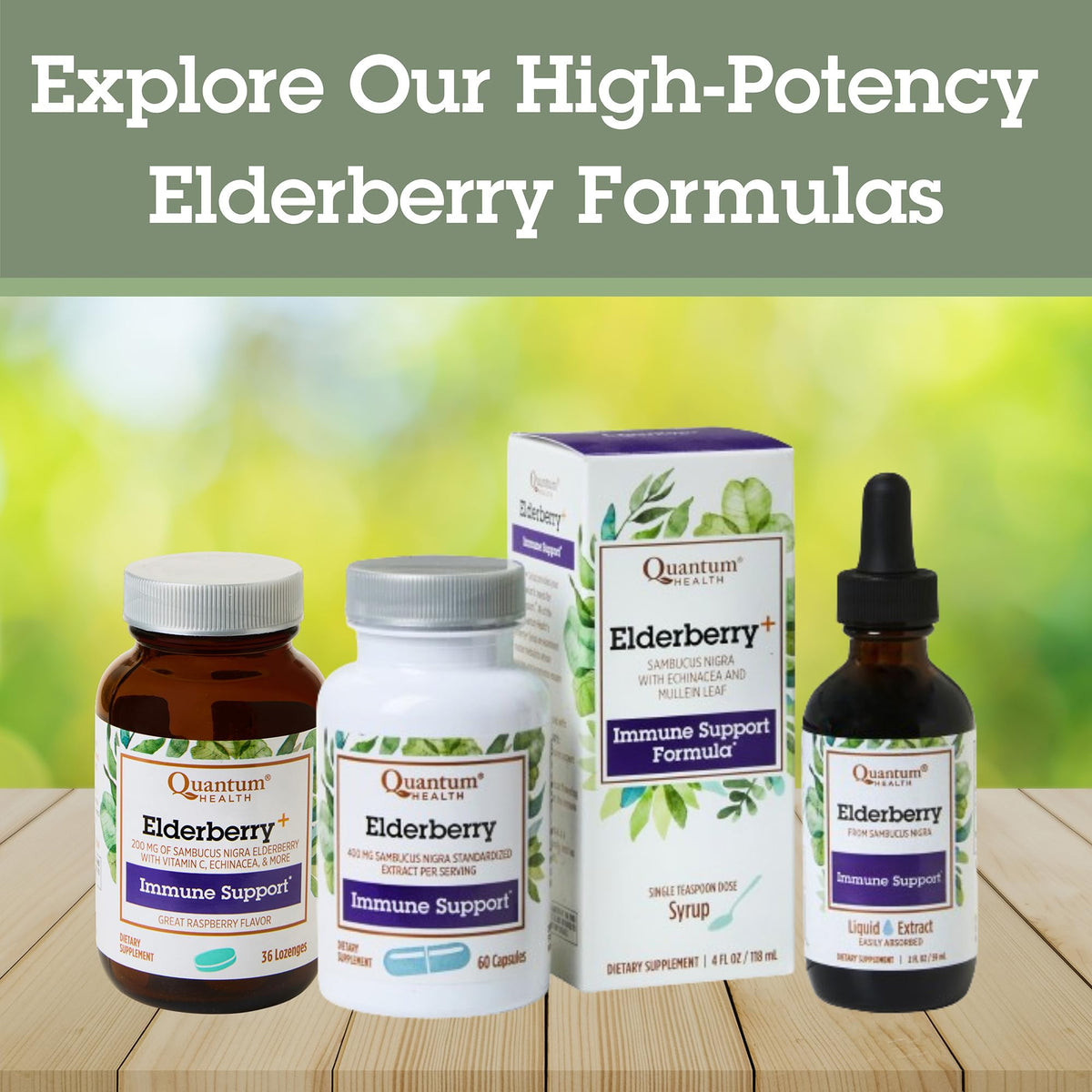 Quantum Elderberry Liquid Extract 700 mg with water