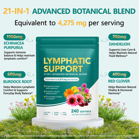 QZFICNJY Lymphatic Drainage Supplement bottle with herbal ingredients