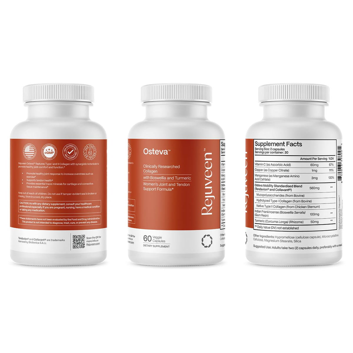 Rejuveen Osteva Joint Support Supplement 3 pack display
