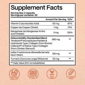 Rejuveen Osteva Joint Support Supplement packaging details